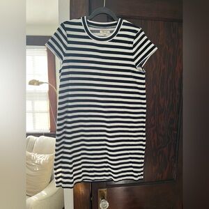 Madewell Navy and White Striped Dress
